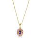 9ct Gold Amethyst And Pink Tourmaline Necklace