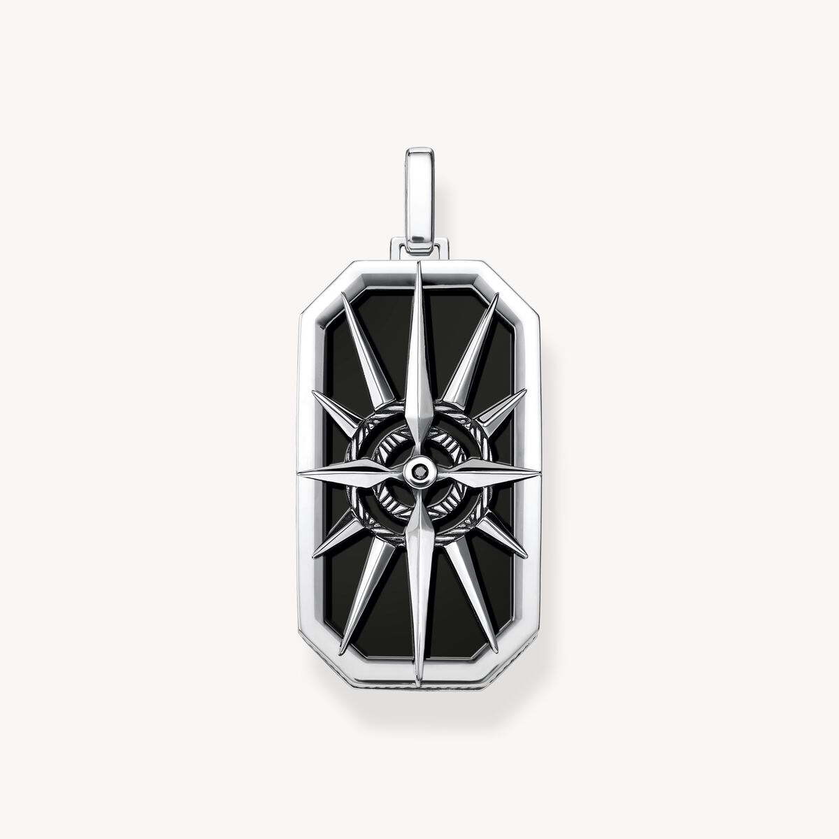 Thomas Sabo Sterling Silver Black Onyx Compass Pendant PE869-641-11