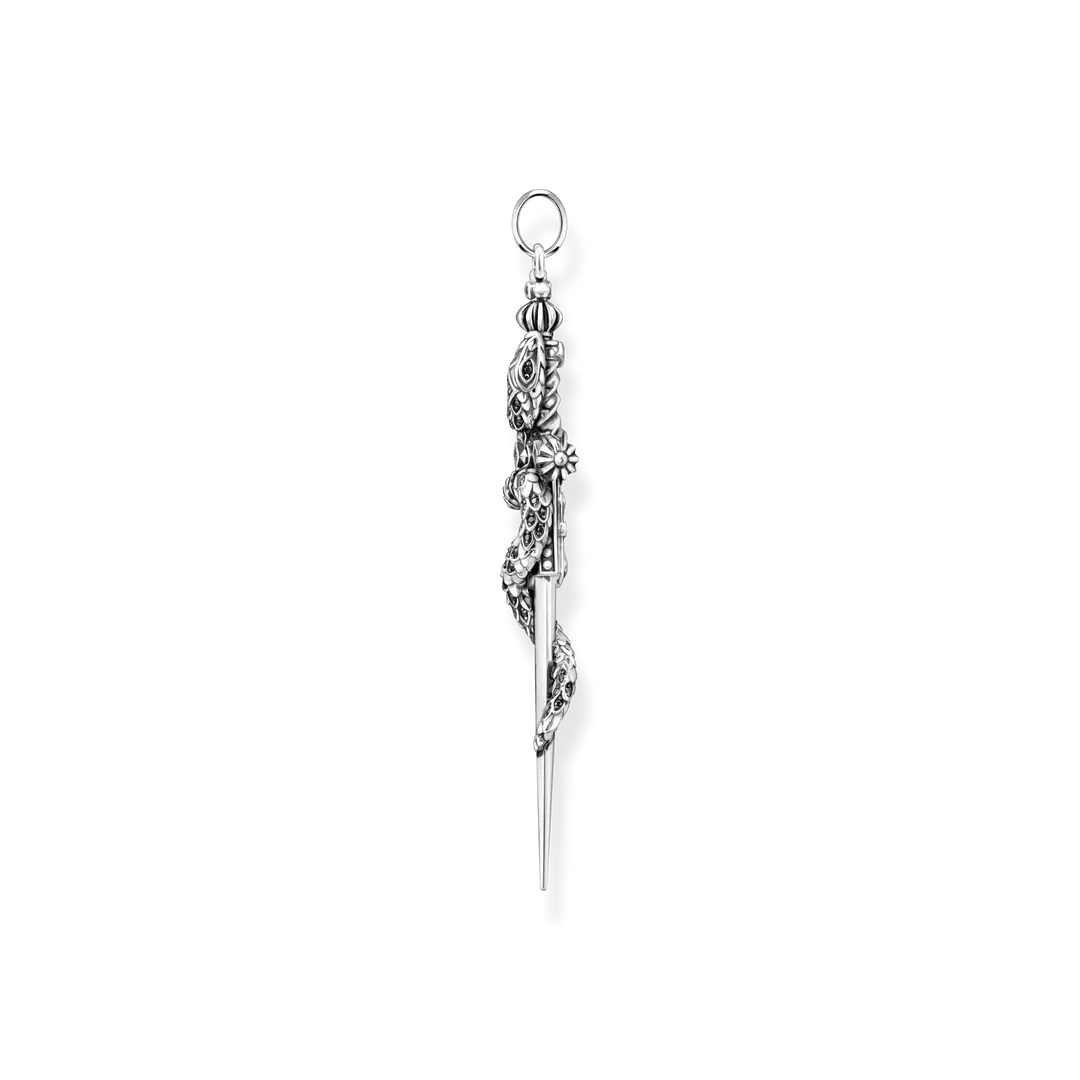 Thomas Sabo Black Cubic Zirconia Sword and Snake Pendant PE943-643-11