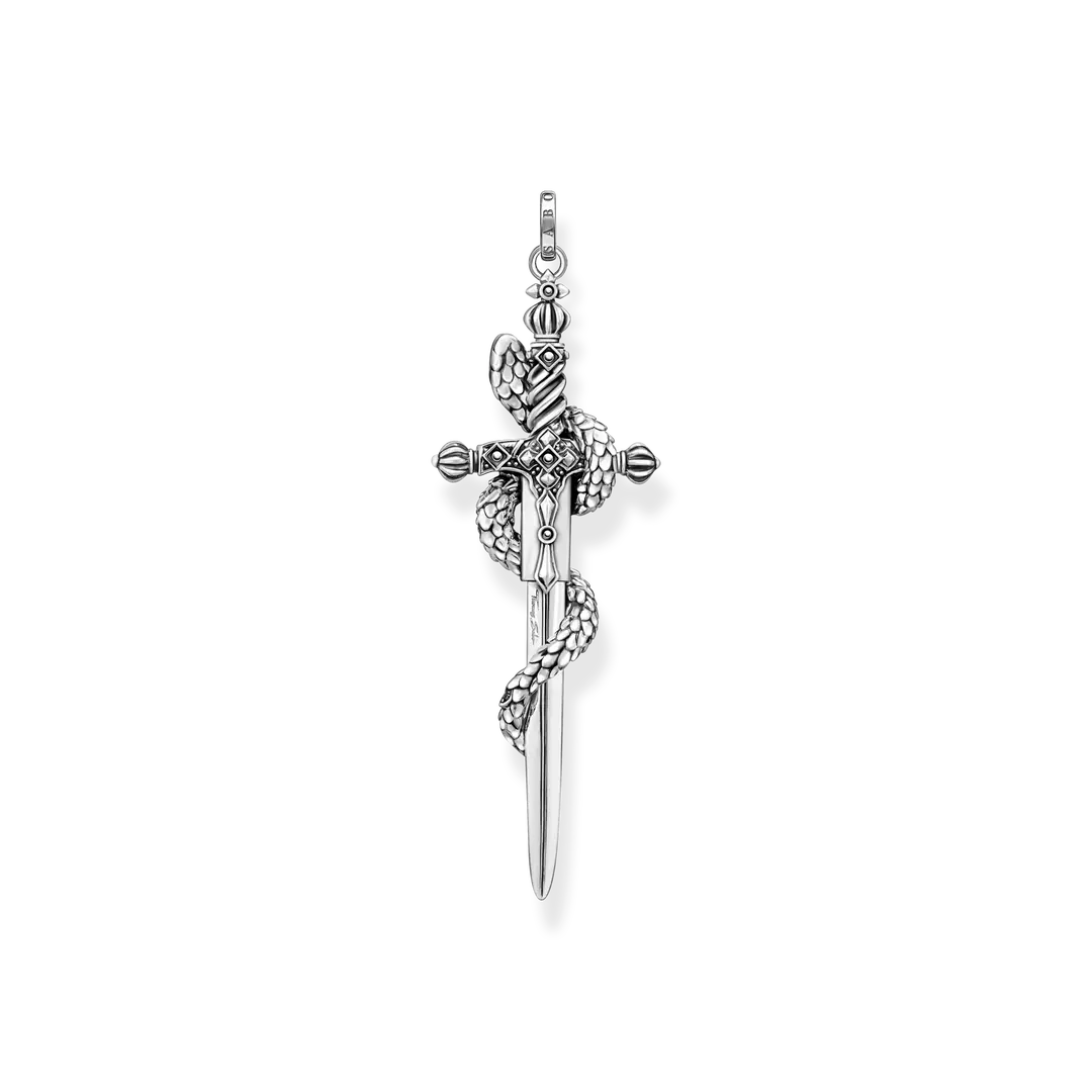 Thomas Sabo Black Cubic Zirconia Sword and Snake Pendant PE943-643-11