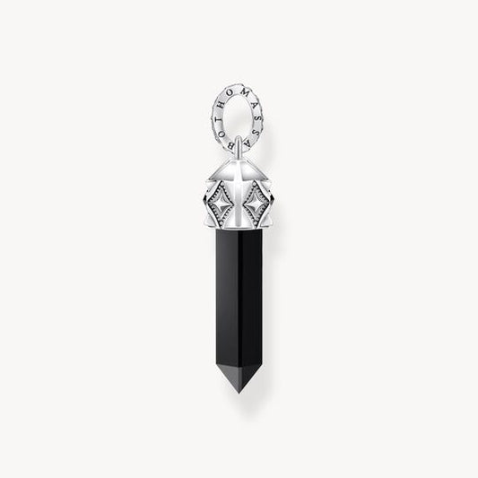 Thomas Sabo Silver Black Onyx Shaped Crystal and Cubic Zirconia Pendant PE964-641-11