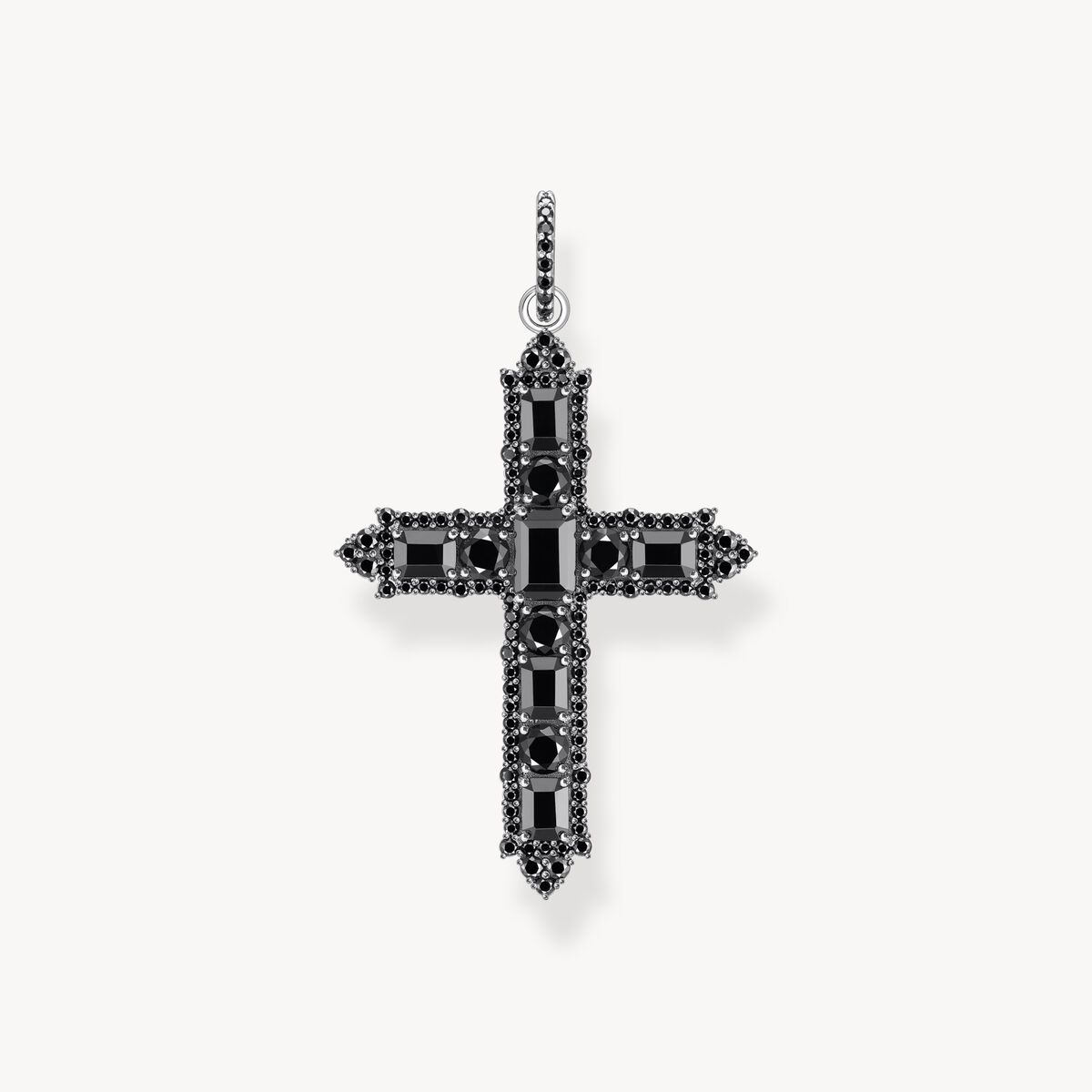 Thomas Sabo Sterling Silver Black Rhodium and Black Cubic Zirconia Cross PE970-643-11