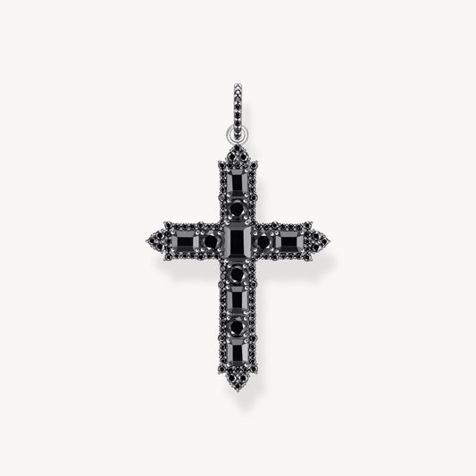 Thomas Sabo Sterling Silver Black Rhodium and Black Cubic Zirconia Cross PE970-643-11
