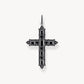 Thomas Sabo Sterling Silver Black Rhodium and Black Cubic Zirconia Cross PE970-643-11