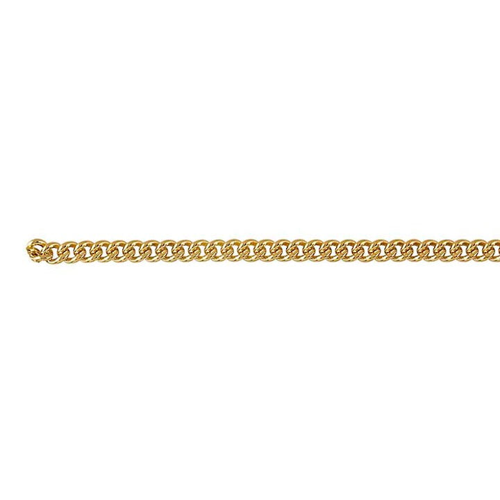 Yellow Gold Filled 2.3mm Curb Permanent Bracelet 21cm
