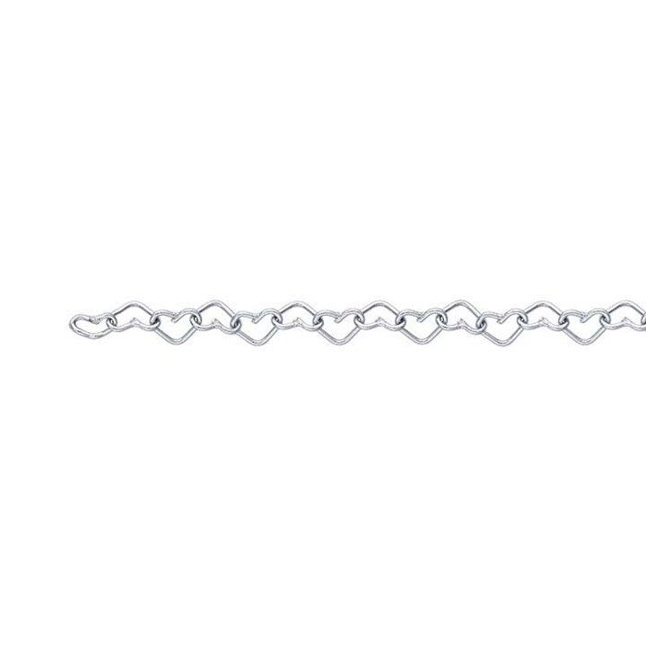 Sterling Silver Heart Permanent Anklet 27cms