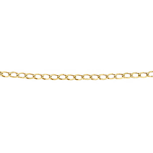 Permanent Bracelet 9ct Gold Flat Solid Curb Bracelet PJ-9ct1010-21cm