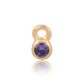 Permanent Yellow Gold Vermeil Silver Charm Purple Cubic Zirconia February Pj-Gv2165