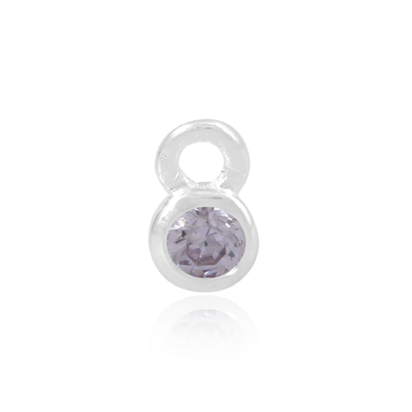 Permanent Silver Lilac Cubic Zirconia June Birthstone Charm Pj-9252169