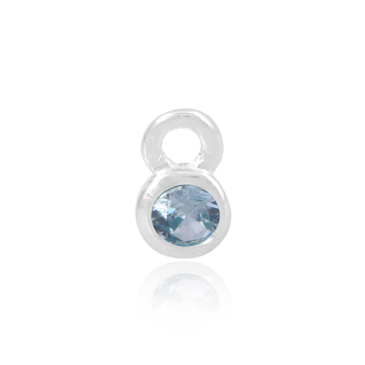 Permanent Silver Blue Cubic Zirconia March Charm Pj-9252166