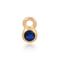 Permanent Yellow Gold Vermeil Silver Charm Blue Cubic Zirconia September Pj-Gv2172