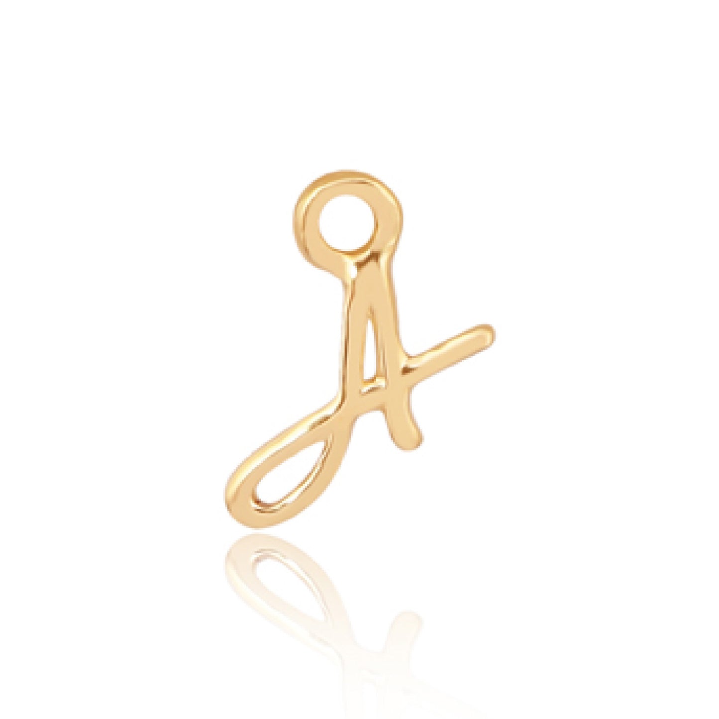 Yellow Gold Vermeil Initial A Permanent Bracelet and Anklet Charm