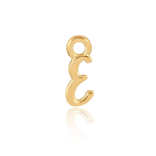 Permanent Yellow Gold Vermeil Charm Initial E PJ-GV2130