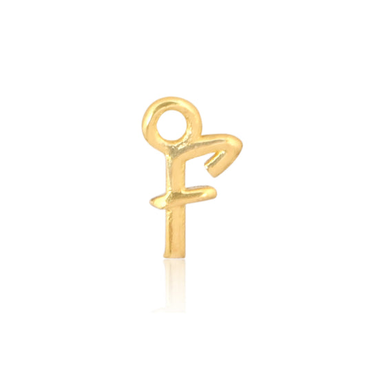 Permanent Yellow Gold Vermeil Charm Initial F PJ-GV2131