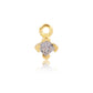 Permanent Yellow Gold Vermeil Charm White Cubic Zirconia Square PJ-GV2103