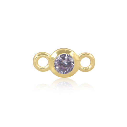 Permanent Yellow Gold Vermeil Connector Lilac June PJ-GV2181