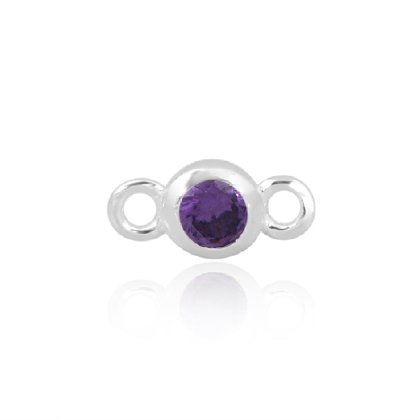 Permanent Purple February Silver Connector Pj-9252177