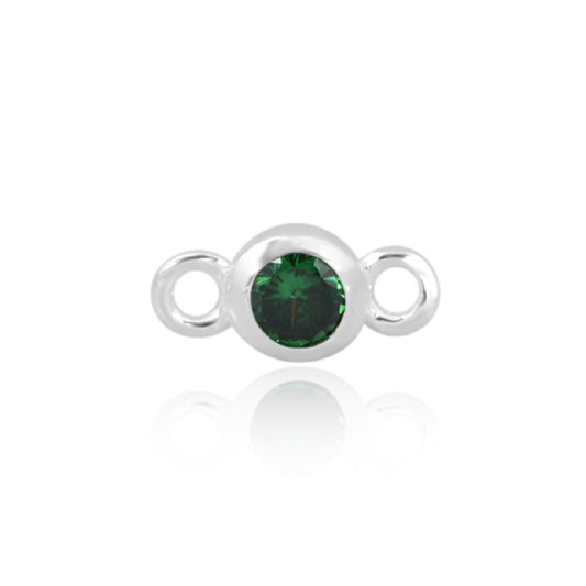 Permanent Sterling Silver Green May Silver Connector Pj-9252180