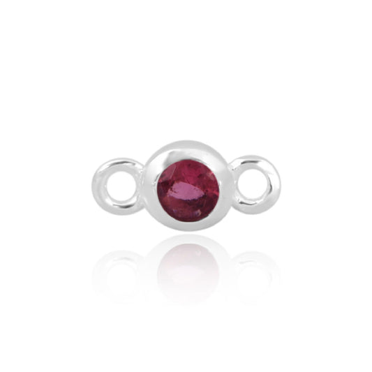 Permanent Sterling Silver Pink October Silver Connector Pj-9252185