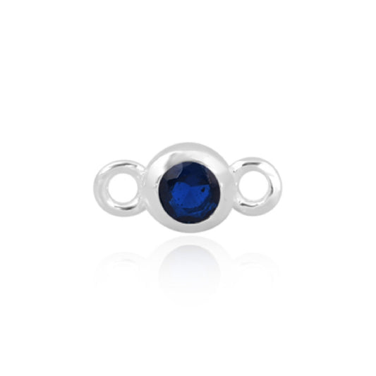 Permanent Sterling Silver Blue September Silver Connector Pj-9252184