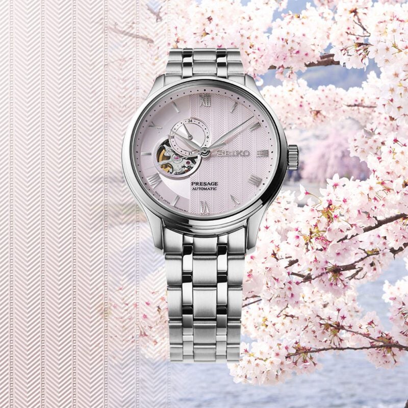 Seiko Presage Watch Kyoto Cherry Blossom Zen Garden Watch SSA465J1