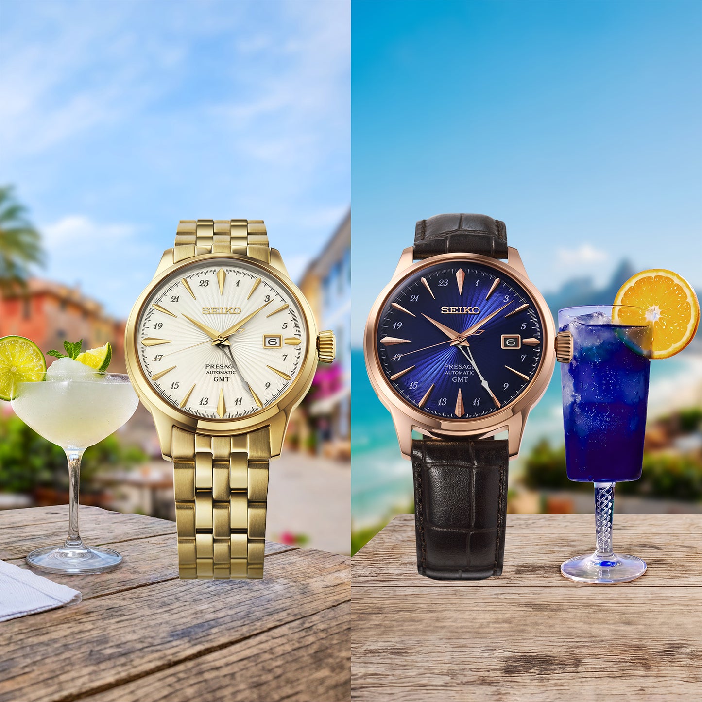 Seiko Presage Cocktail Time 'Daiquiri' GMT Watch HCB004J1