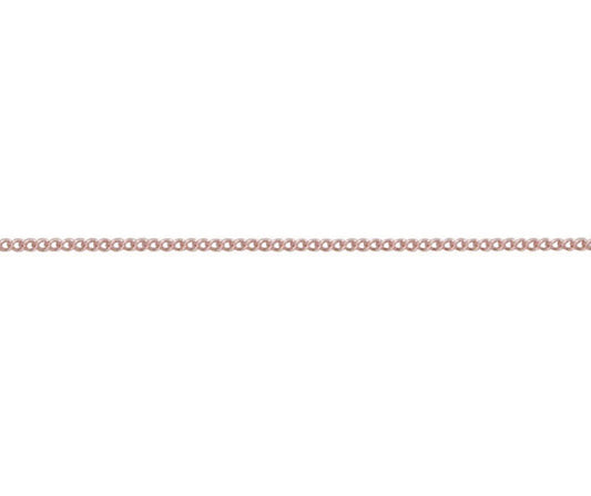 9ct Rose Gold 18" Solid Round Curb Chain