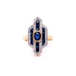 9ct Yellow Gold Sapphire And Diamond Art Deco Style Ring