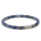Steel & Barnett Matte Sodalite Gemstone Barrel Beads Bracelet Small