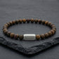 Steel & Barnett 6mm Round Matte Bronzite Gemstone Bead Bracelet Medium