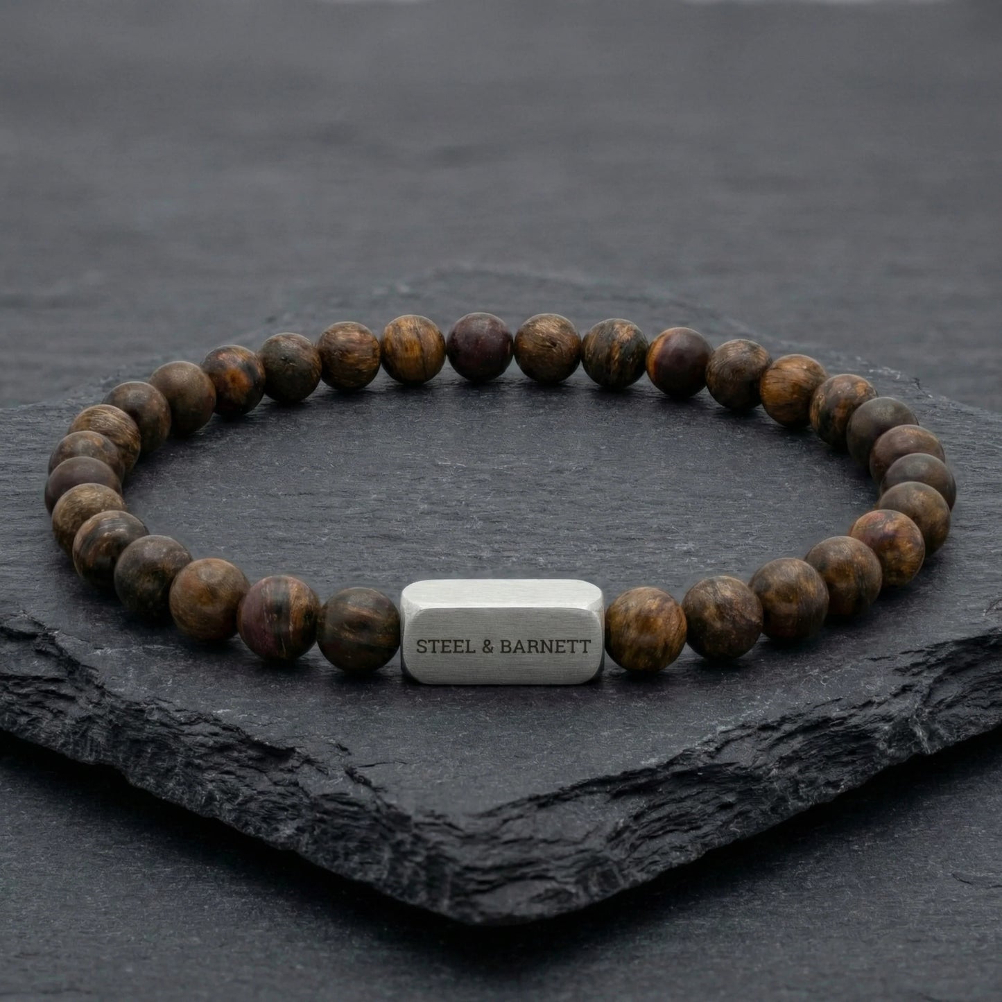 Steel & Barnett 6mm Bronzite Beads Stretch Bracelet Small