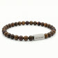 Steel & Barnett 6mm Round Matte Bronzite Gemstone Bead Bracelet Medium