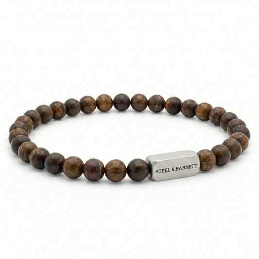 Steel & Barnett 6mm Bronzite Beads Stretch Bracelet Small