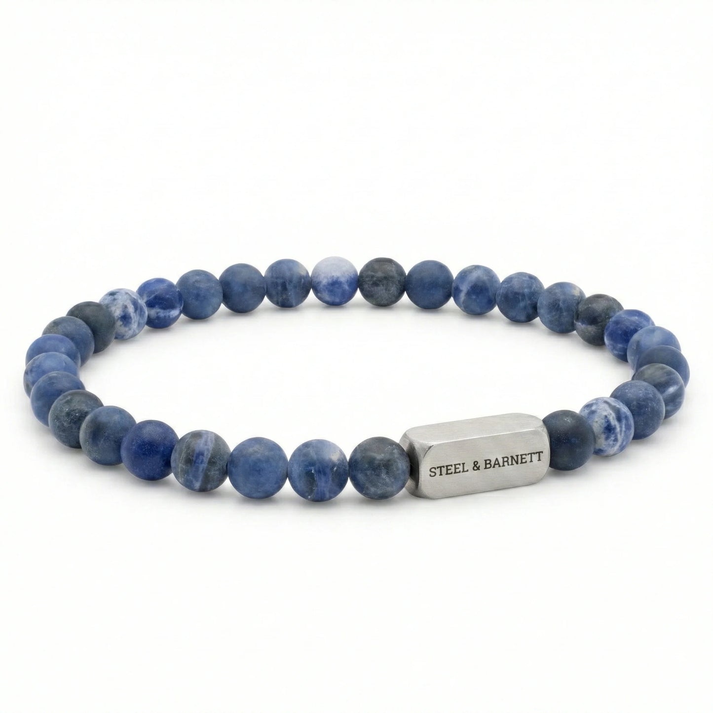 Steel & Barnett 6mm Round Matte Sodalite Gemstone Bead Bracelet Medium