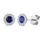 9ct White Gold Sapphire and Diamond Stud Earrings September Birthstone