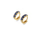 Sterling Silver Yellow Gold Plated Blue Cubic Zirconia Huggy Hoop Earrings