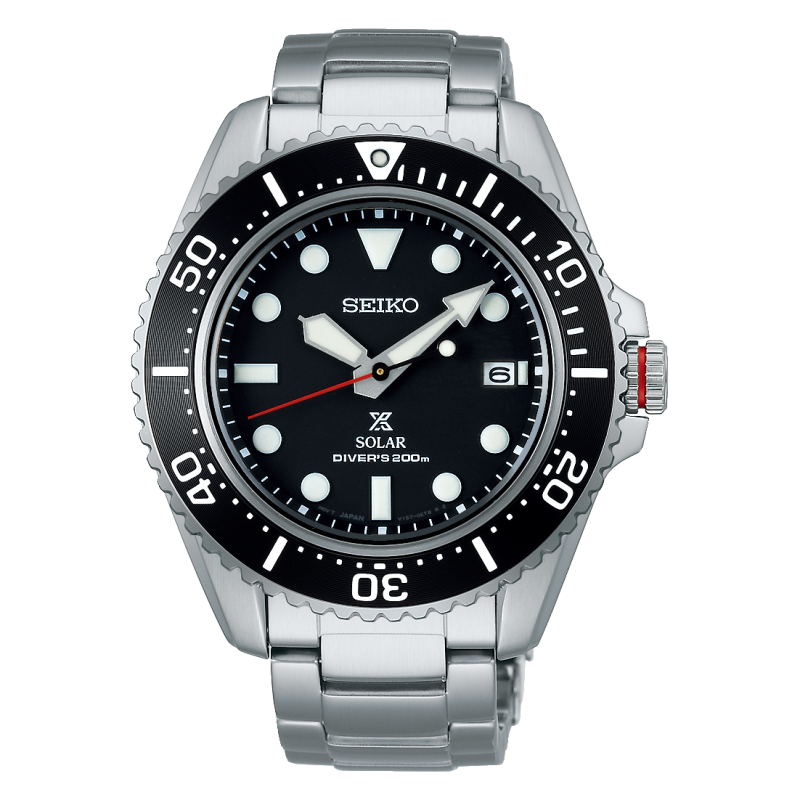 Seiko Prospex Black Dial Solar Divers Watch SNE589P1