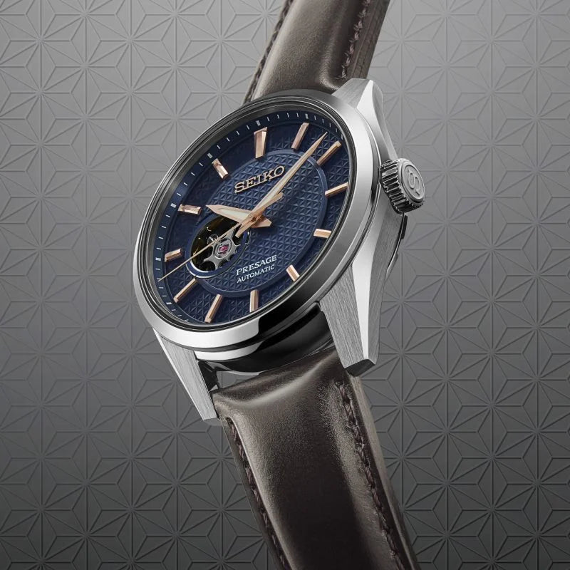 Seiko Presage Open Heart Navy Dial Presage Sharp Edge SPB311J1