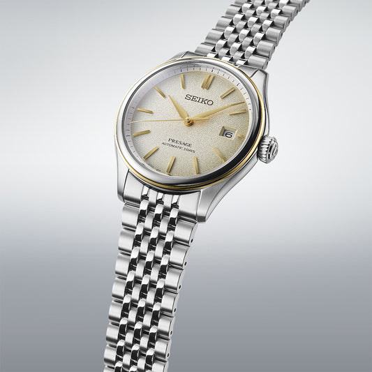 Seiko Presage Classic Series Delicate Cream Silk Dial Bracelet Watch SPB478J1