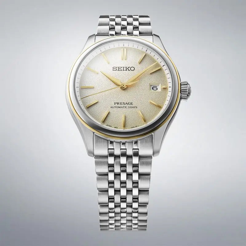 Seiko Presage Classic Series Delicate Cream Silk Dial Bracelet Watch SPB478J1