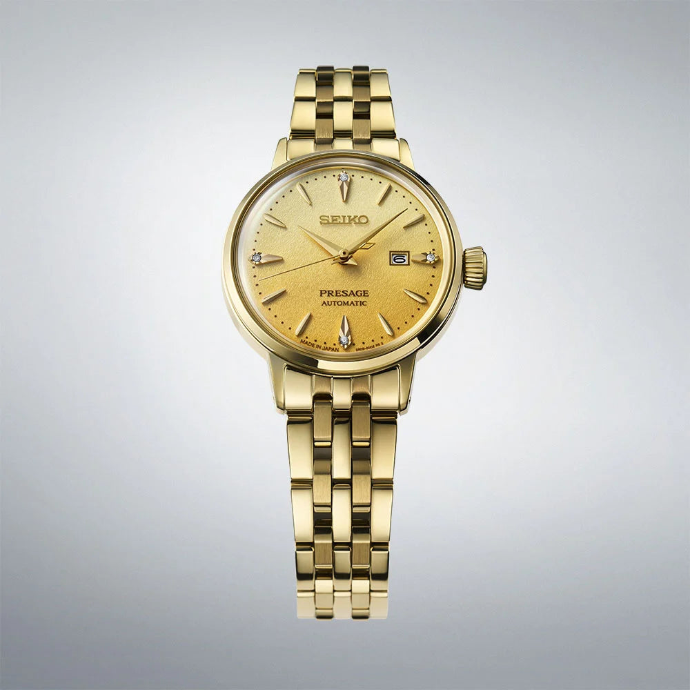 Seiko Presage ‘Eggnog’ Diamond-set 30mm Cocktail Time Watch SRE018J1