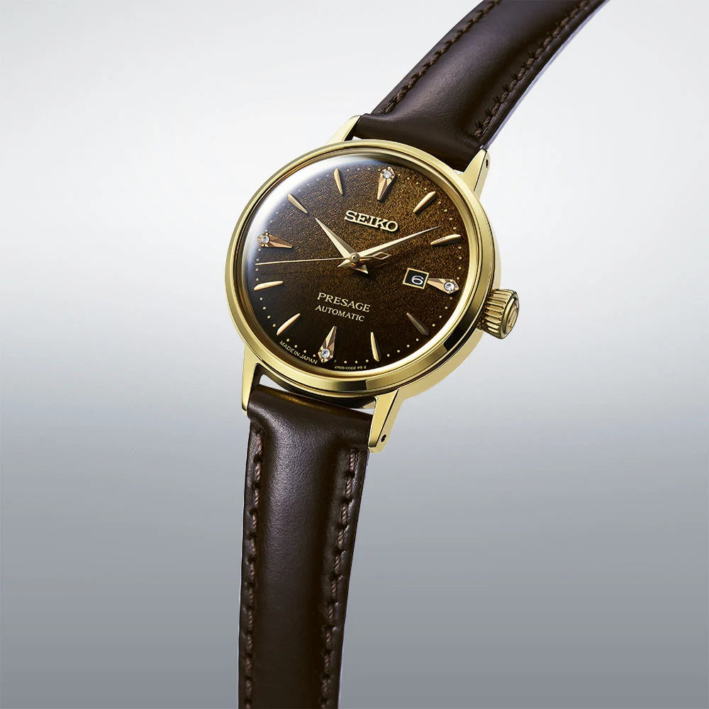 Seiko Presage ‘Jamaican Coffee’ Diamond-set 30mm Cocktail Time Watch SRE020J1