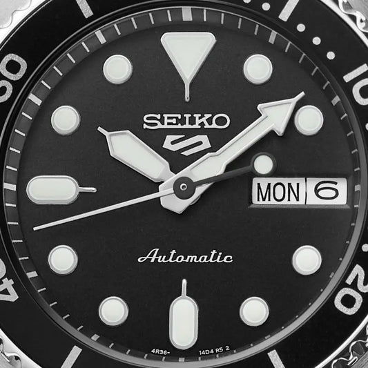 Seiko 5 Sports SKX Midi Black Dial And Bezel Automatic Bracelet Watch SRPK29K1