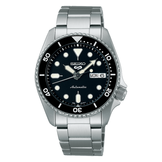 Seiko 5 Sports SKX Midi Black Dial And Bezel Automatic Bracelet Watch SRPK29K1