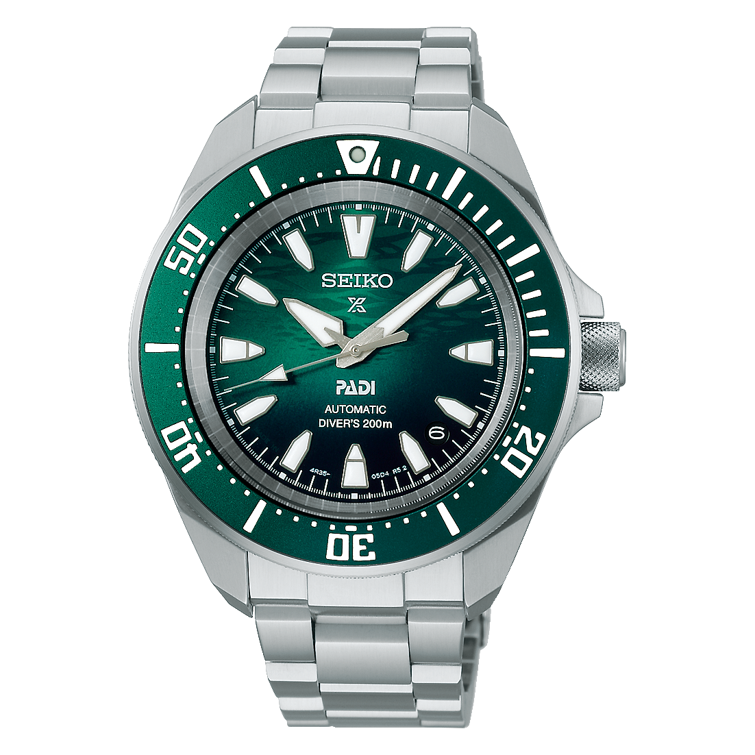 Seiko Prospex PADI 60th Anniversary 4R Compact Mechanical Diver’s Watch in Underwater Green SRPL53K1