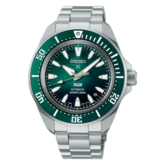 Seiko Prospex PADI 60th Anniversary 4R Compact Mechanical Diver’s Watch in Underwater Green SRPL53K1