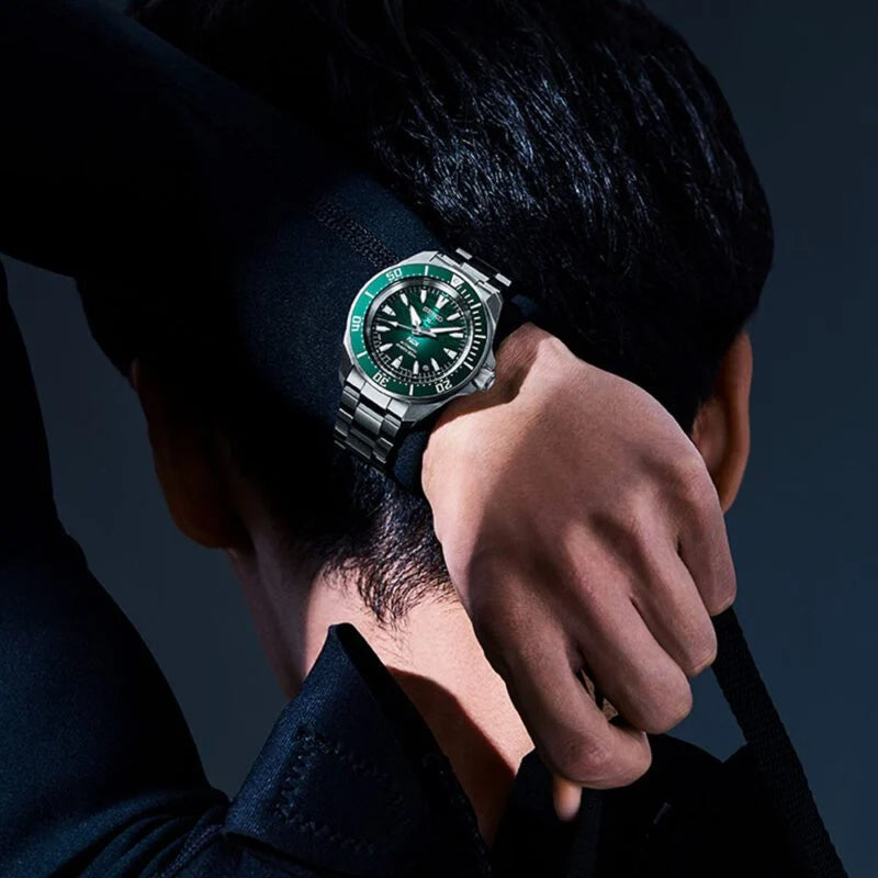 Seiko Prospex PADI 60th Anniversary 4R Compact Mechanical Diver’s Watch in Underwater Green SRPL53K1