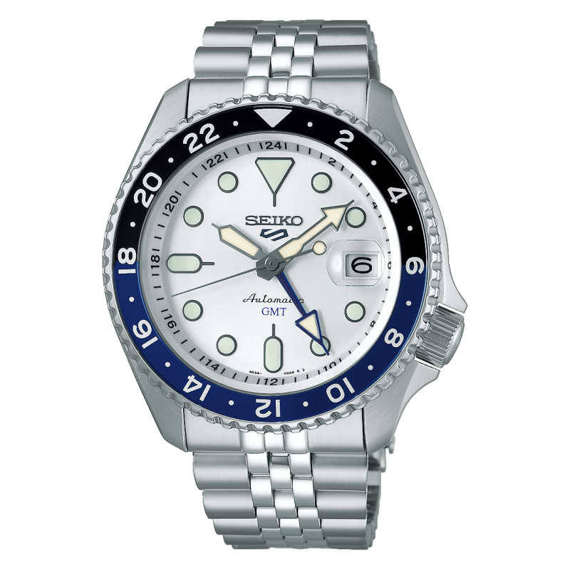 Seiko 5 Sports SKX GMT Sky Blue Silver Cloud Watch SSK033K1