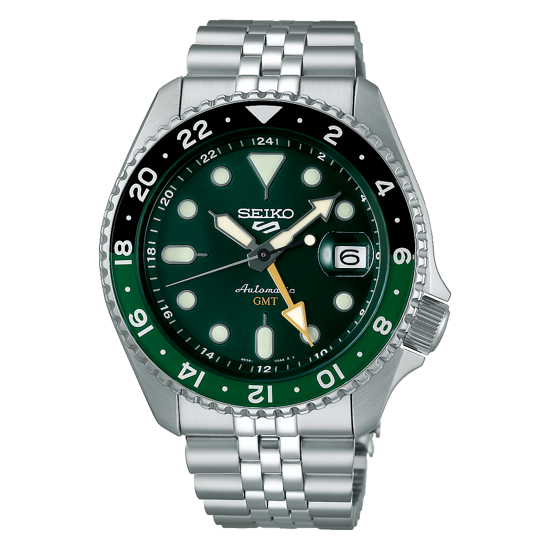 Seiko 5 Sports SKX GMT Bi-Colour Green Watch SSK035K1