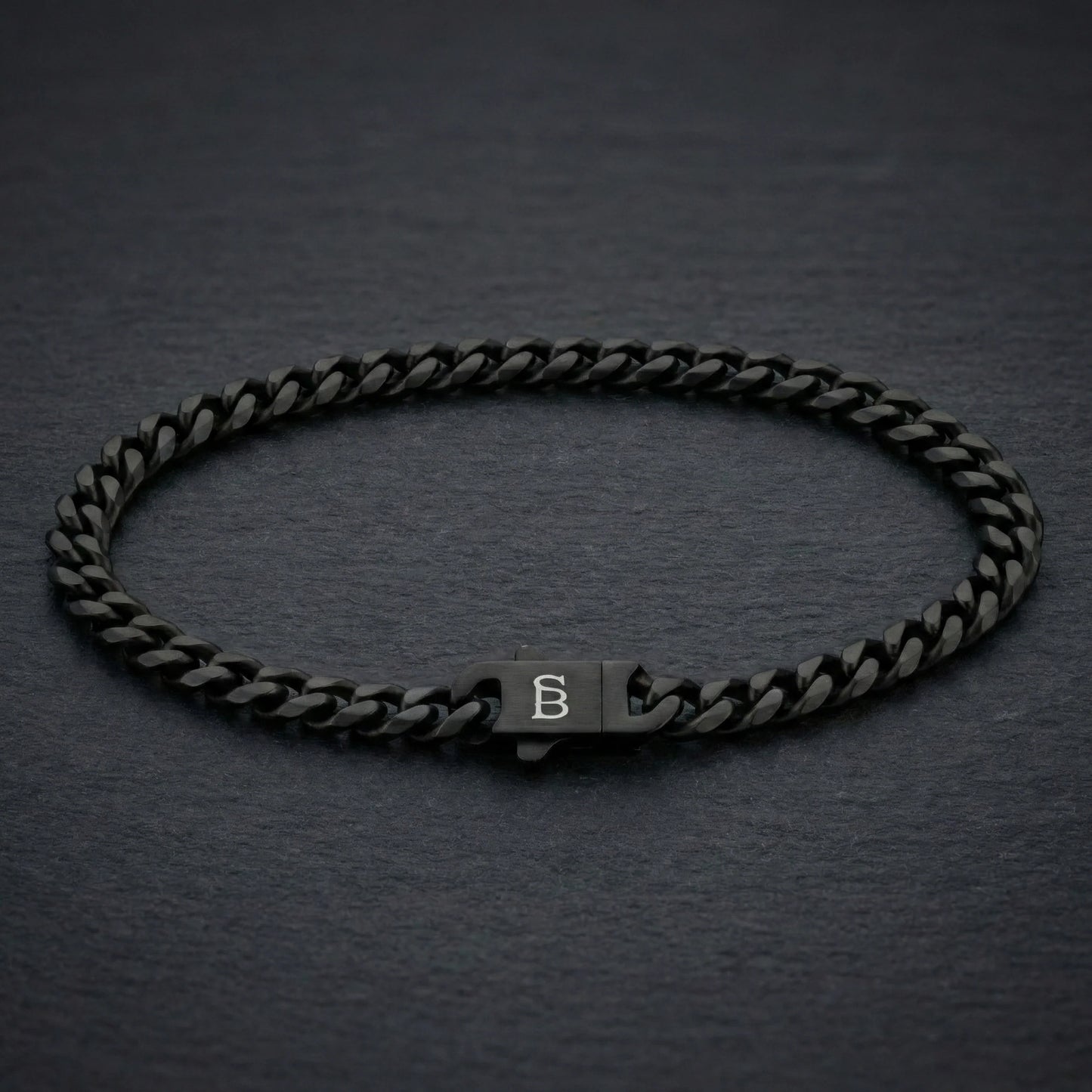 Steel & Barnett Link Chain Bracelet In Black Stainless Steel Medium